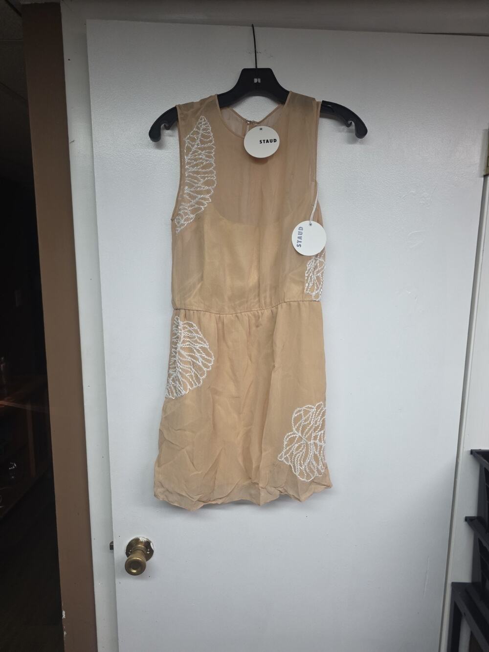 StaudAmelie Leaf Embroidered Minidress
